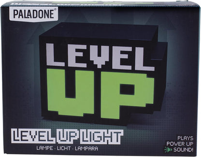 Paladone Level Up Light with Sound – Retro Pixel Design 12cm – Gaming LED Desk Lamp Collectible