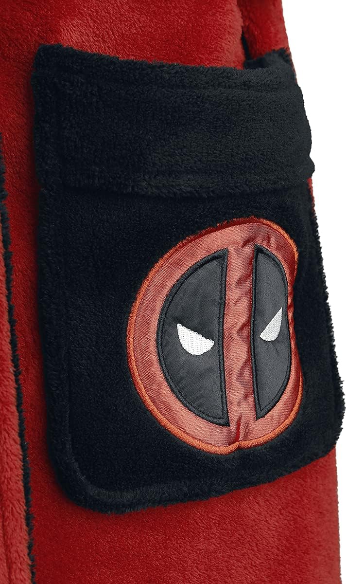 Deadpool  Marvel Fleece Adult Dressing Gown Bathrobe Red One Size