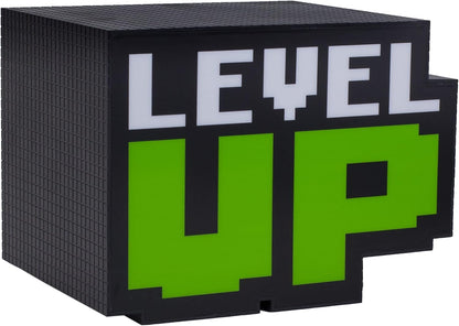 Paladone Level Up Light with Sound – Retro Pixel Design 12cm – Gaming LED Desk Lamp Collectible