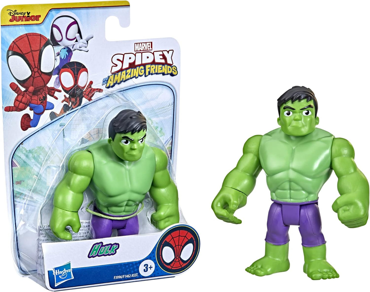 Marvel Spidey and His Amazing Friends Hulk Hero Figure Toy, 10-cm-scale Action Figure