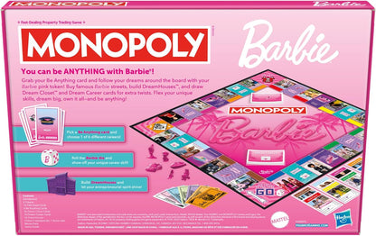 Monopoly: Barbie Edition Kids Board Game