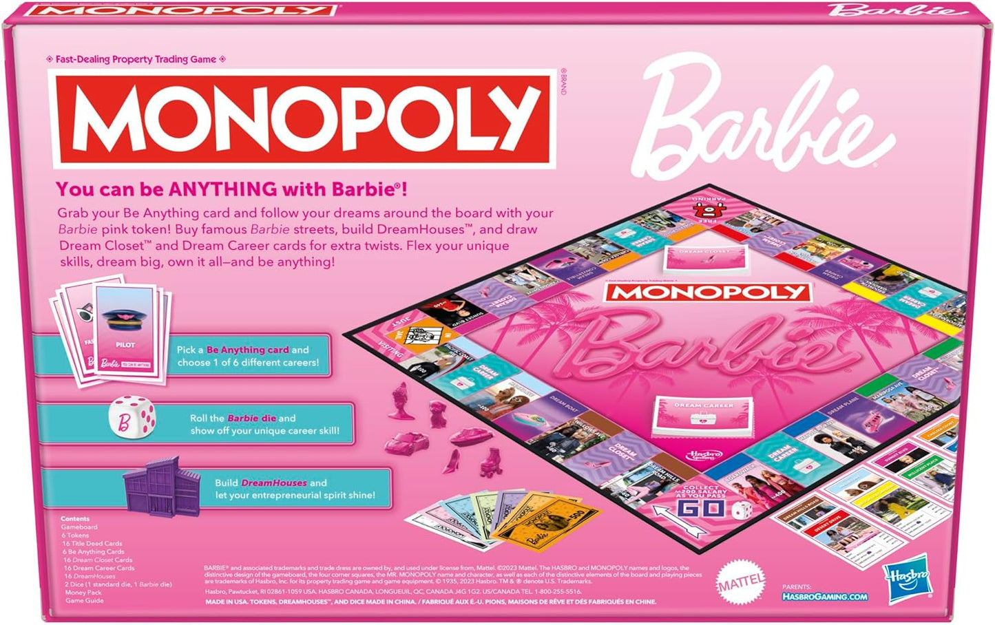 Monopoly: Barbie Edition Kids Board Game