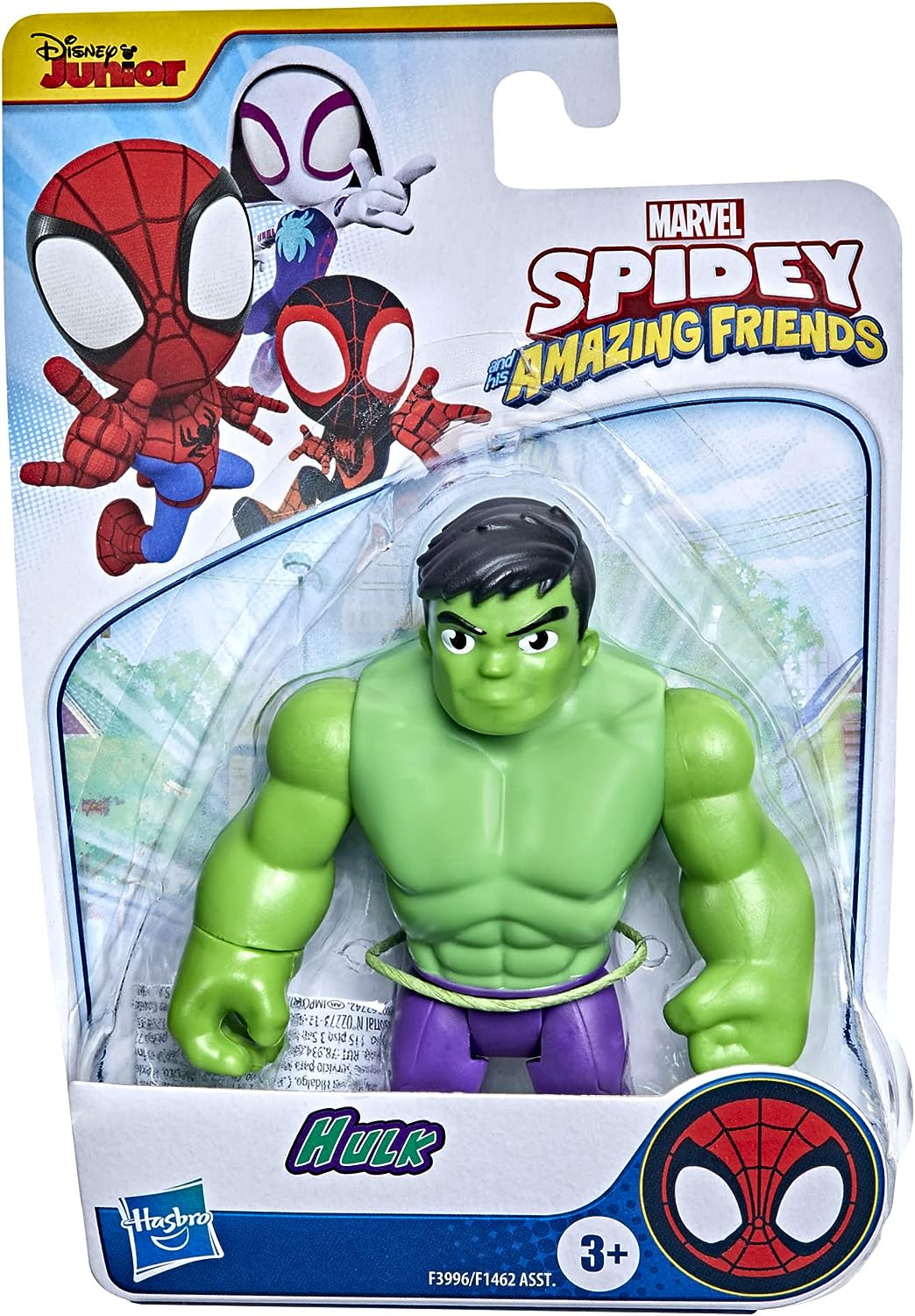 Marvel Spidey and His Amazing Friends Hulk Hero Figure Toy, 10-cm-scale Action Figure