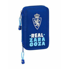 Load image into Gallery viewer, Double Pencil Case Real Zaragoza Blue 12.5 x 19.5 x 4 cm (28 Pieces)