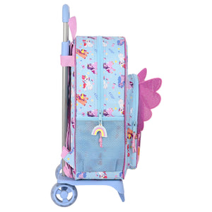 School Rucksack with Wheels My Little Pony Wild & free Blue Pink 33 x 42 x 14 cm