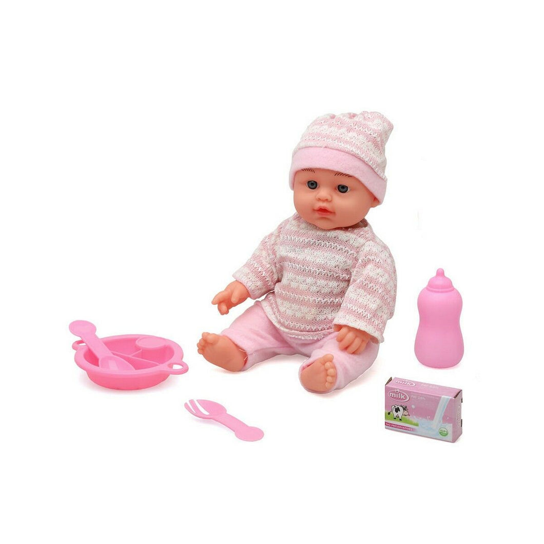 Baby doll My Little Baby 34 x 24 cm with bottle bowl and cutlery