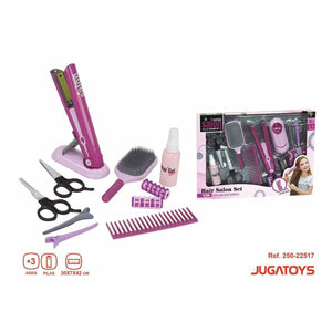 Child's Hairdressing playSet  straightener brush scissors comb clips curlers