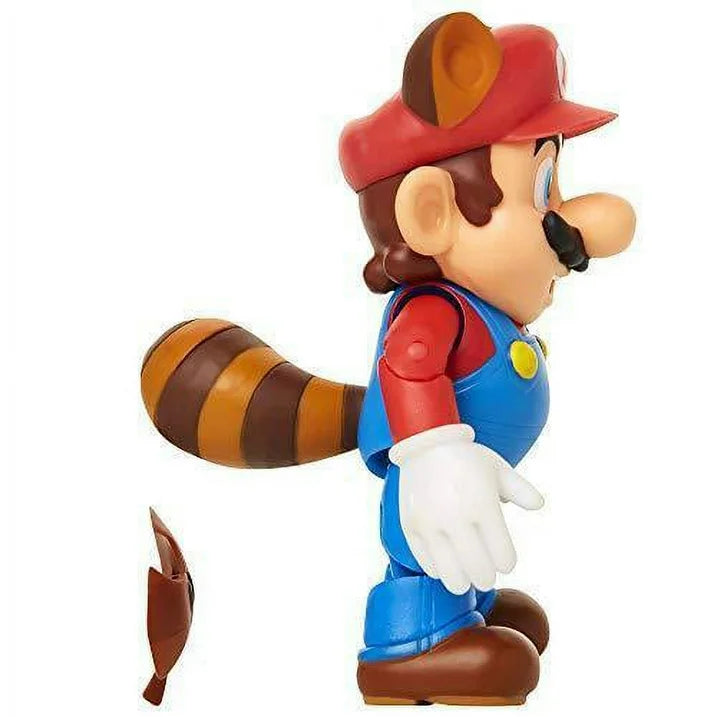 Super Mario Raccoon Mario With  Super Leaf 10cm Action Figure