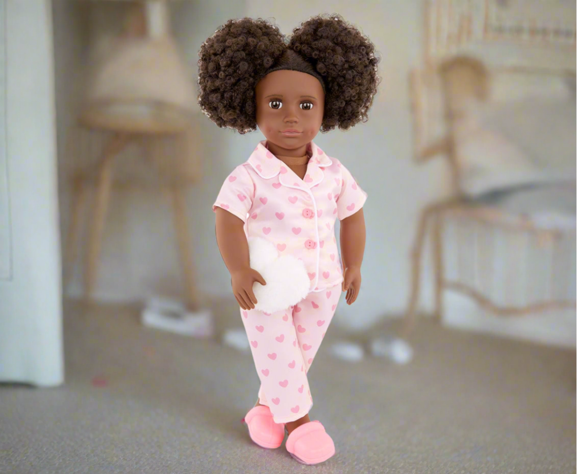 Our Generation Tanisha 18-inch Sleepover Doll in Matching Pink PJs