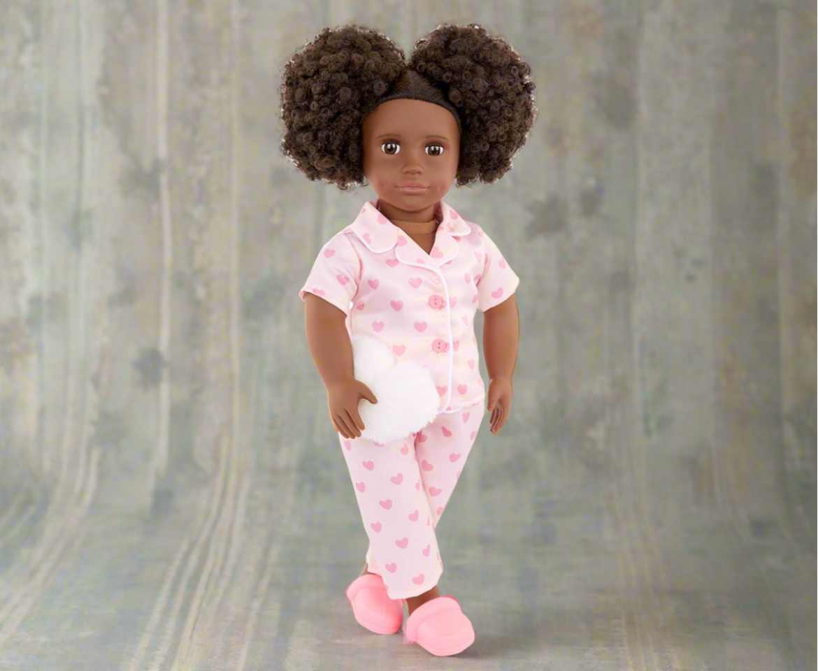 Our Generation Tanisha 18-inch Sleepover Doll in Matching Pink PJs