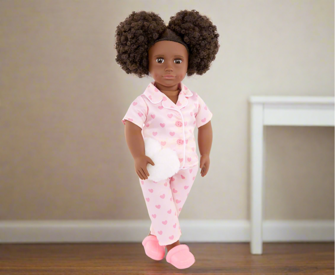 Our Generation Tanisha 18-inch Sleepover Doll in Matching Pink PJs