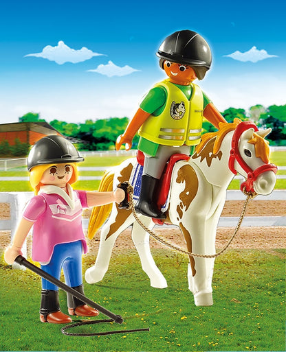 Playmobil Country 9258 Riding Instructor Horse & Student Action Figure