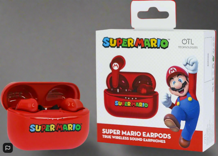 Super Mario  Wireless Earphones with Charging Case Red