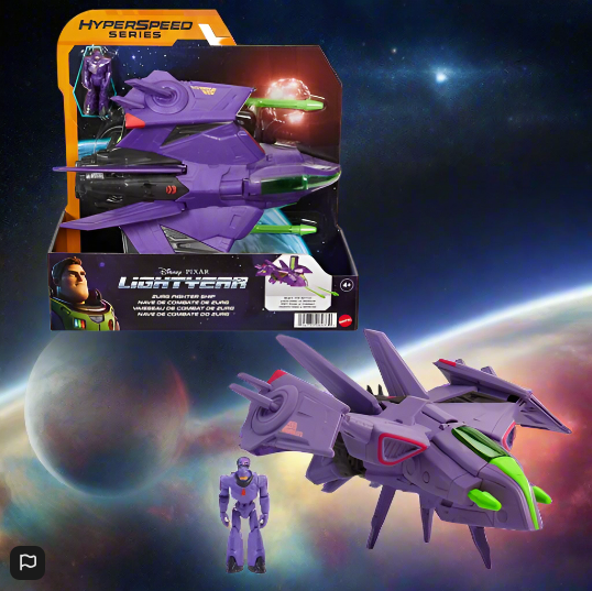 Disney Pixar Lightyear Hyperspeed Series Zurg Fighter Ship and Zurg