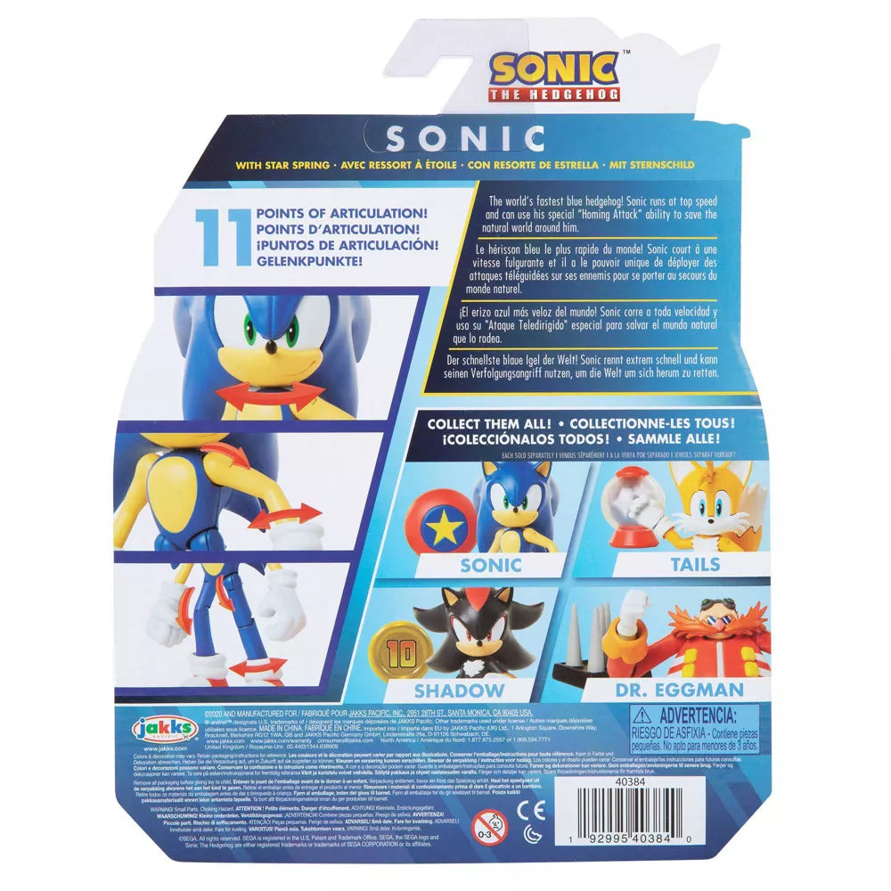 Sonic the Hedgehog 4" Modern Sonic with Star Spring Wave 1