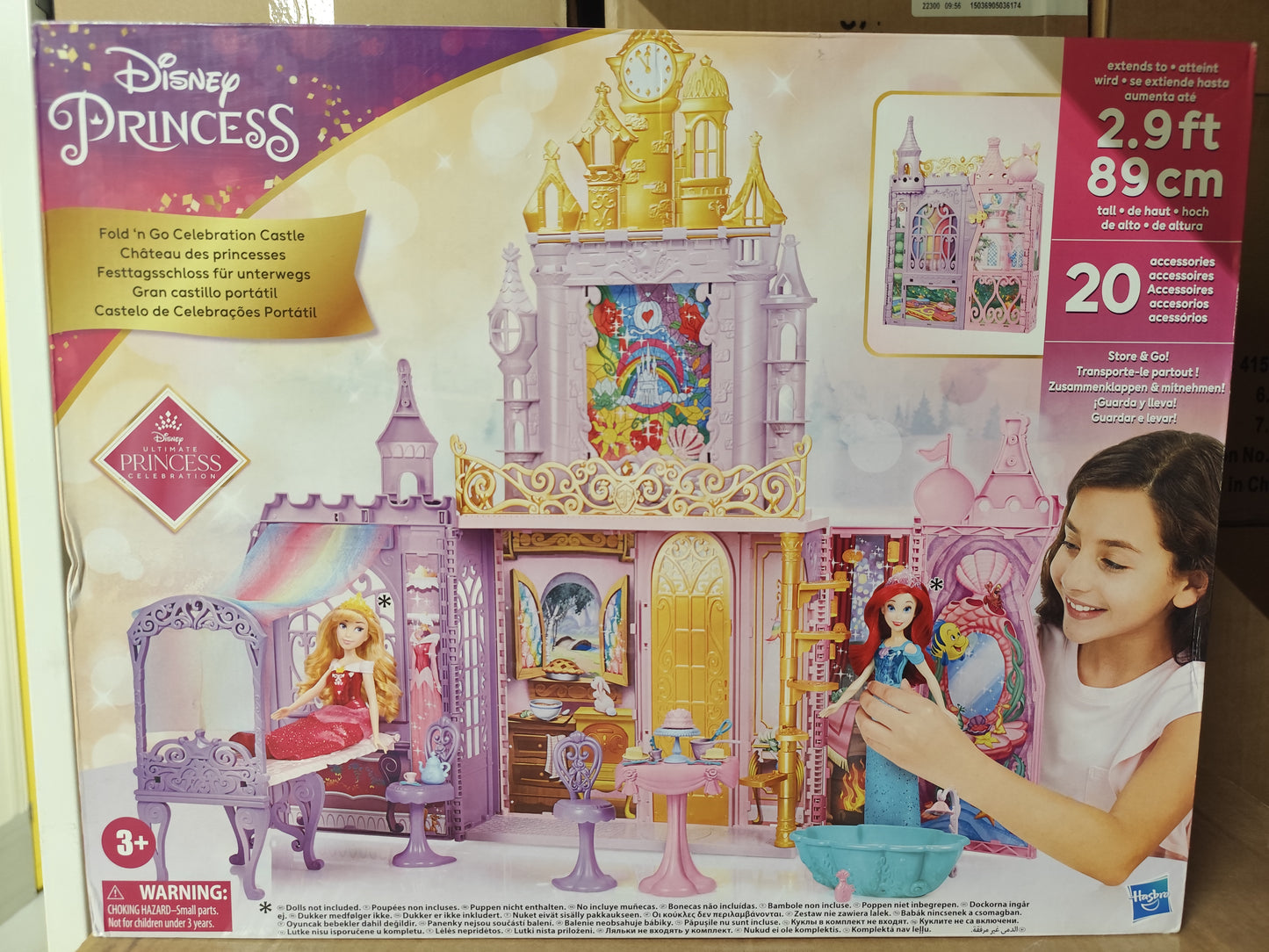 Disney Princess Fold ‘n Go Celebration Castle Playset with 20 Accessories