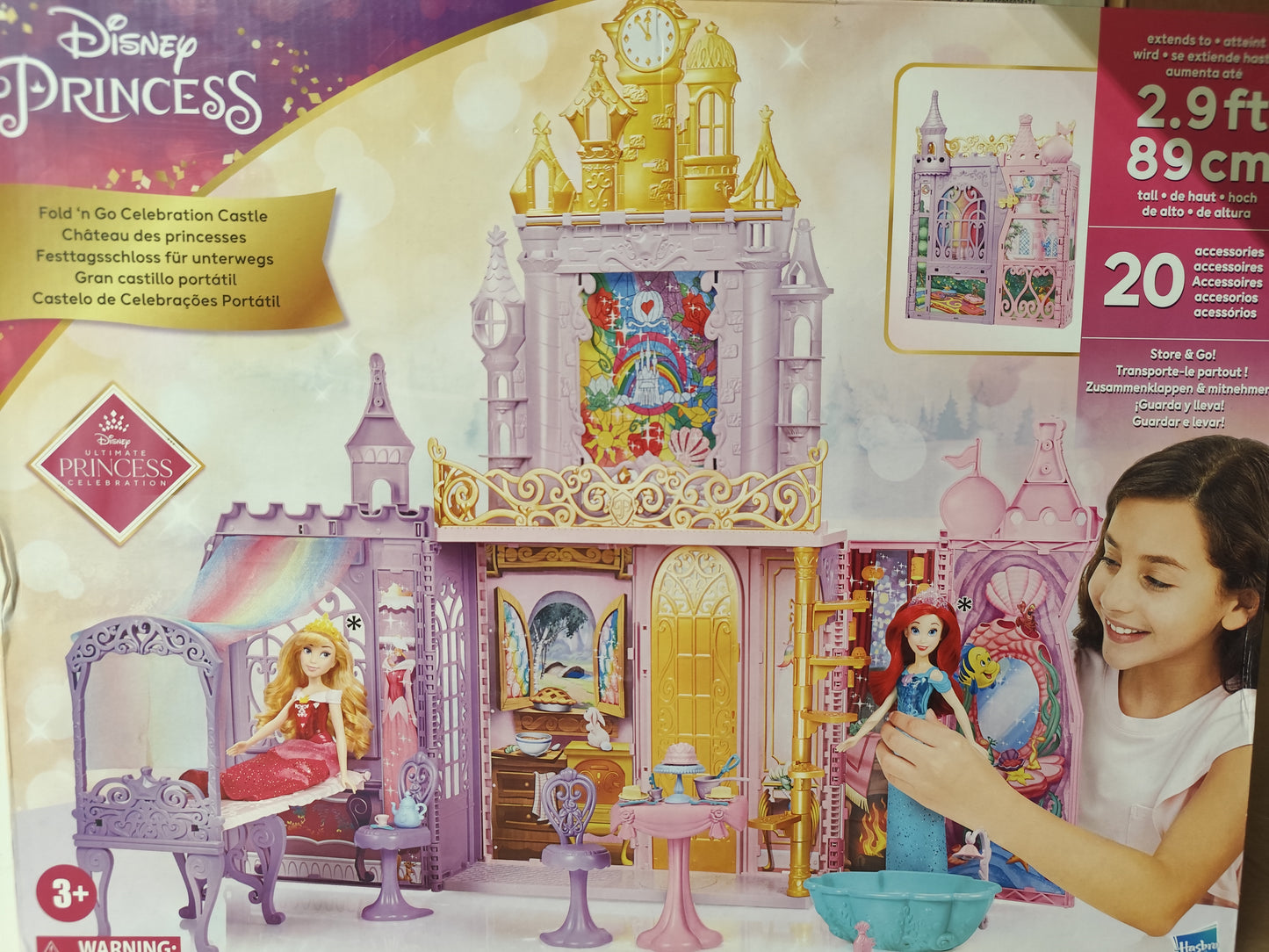 Disney Princess Fold ‘n Go Celebration Castle Playset with 20 Accessories