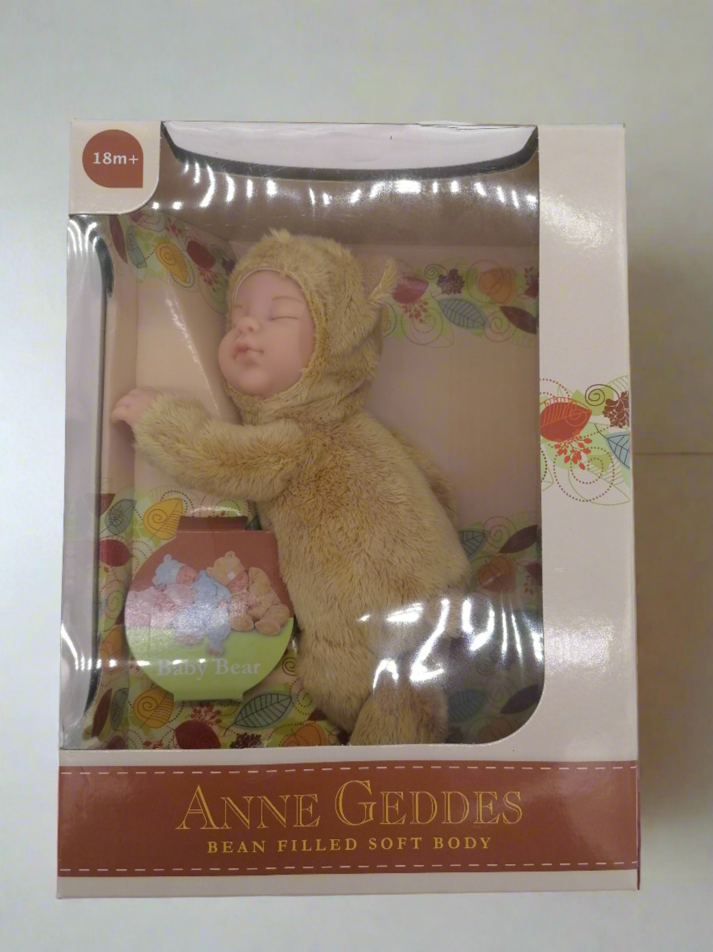 Anne Geddes 9 inch Baby Light Brown Bear Doll - Bean Filled Soft Body Collection