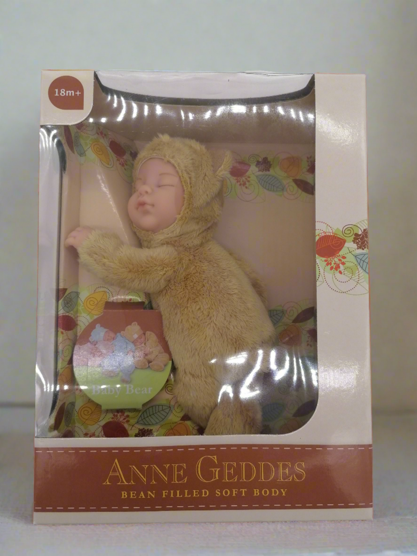 Anne Geddes 9 inch Baby Light Brown Bear Doll - Bean Filled Soft Body Collection