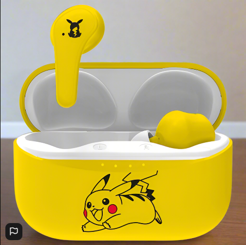 Bezdrátová Bluetooth sluchátka Pokémon Pikachu True žlutá