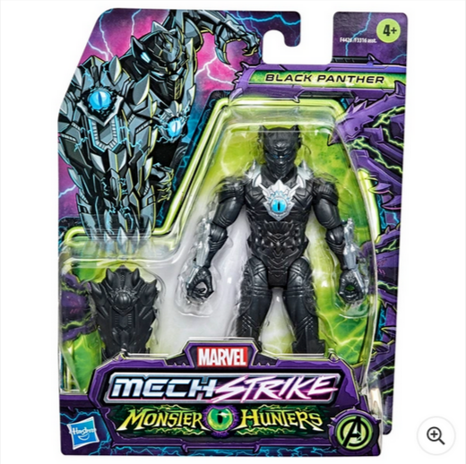 Figurka Marvel Avengers Mech Strike Monster Hunters Black Panther 15cm s příslušenstvím