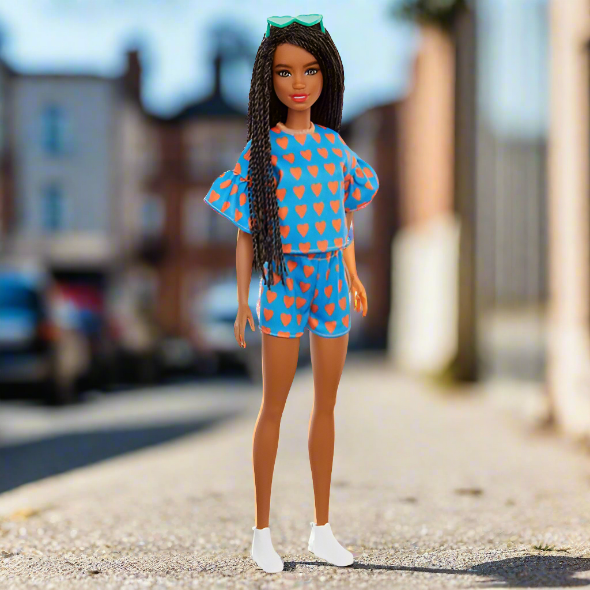 Barbie Fashionistas Doll 172 Orange Heart Print Outfit