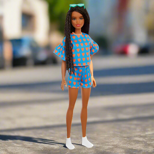 Barbie Fashionistas Doll 172 Orange Heart Print Outfit