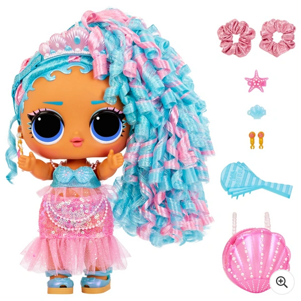 L.O.L. Surprise! Big Baby Hair Hair Hair Large 28cm Doll, Splash Queen with 14  Surprises