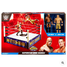 Load image into Gallery viewer, WWE WrestleMania The Rock vs John Cena Superstar Ring Bundle