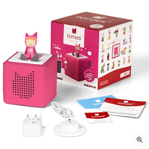 Tonies Toniebox Starter Set Audio Speaker for Kids – Pink