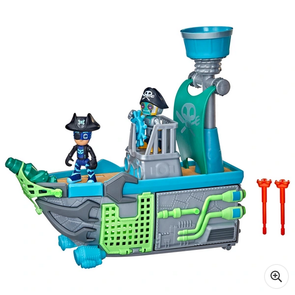 PJ Masks Sky Pirate Battleship Vehicle Playset with 2 Action Figures