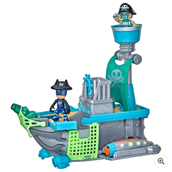 PJ Masks Sky Pirate Battleship Vehicle Playset with 2 Action Figures