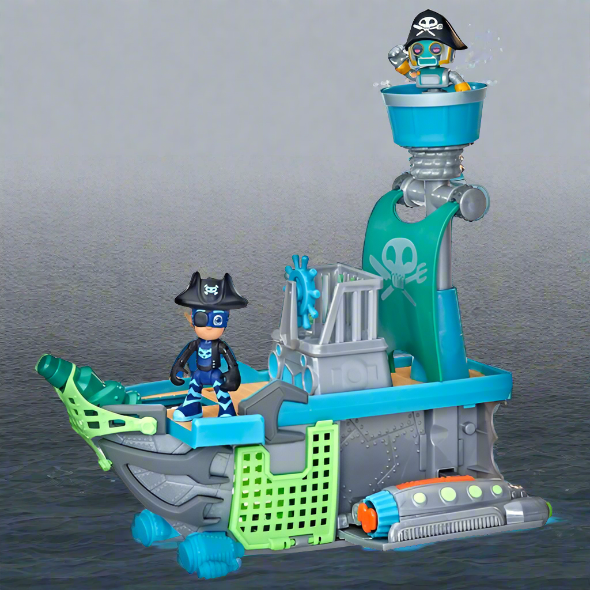 PJ Masks Sky Pirate Battleship Vehicle Playset with 2 Action Figures