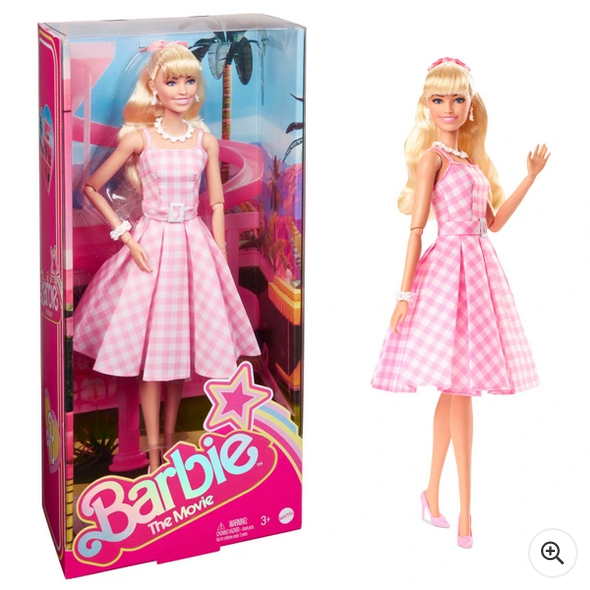 Barbie The Movie Pink Gingham Dress Doll