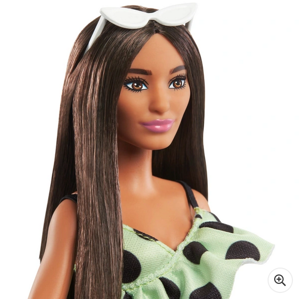 Barbie Fashionistas Doll 200 Green And Black Spotted Dress