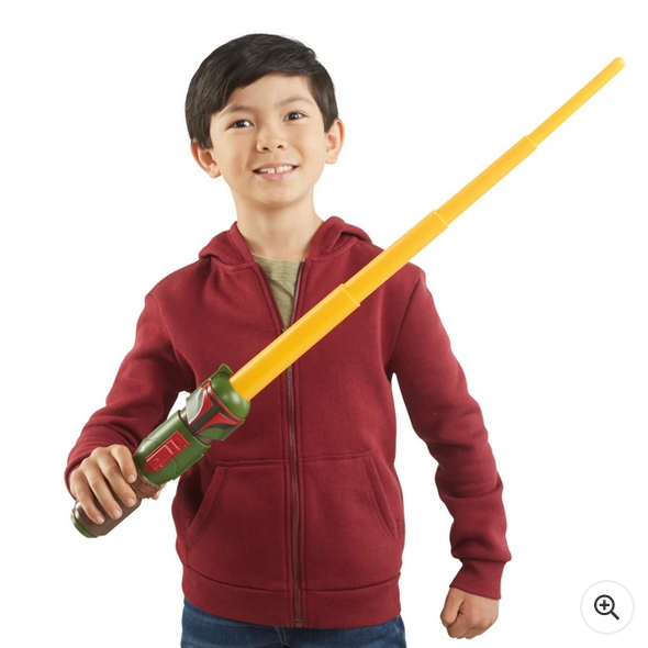 Star Wars Lightsaber Squad Boba Fett Extendable Yellow Lightsaber