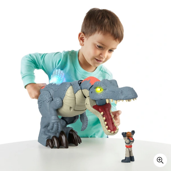 Fisher Price Imaginext Jurassic World Ultra Snap Spinosaurus Dinosaur with Lights & Sounds