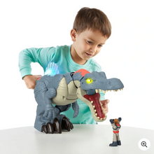 Load image into Gallery viewer, Fisher Price Imaginext Jurassic World Ultra Snap Spinosaurus Dinosaur with Lights &amp; Sounds