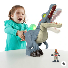 Load image into Gallery viewer, Fisher Price Imaginext Jurassic World Ultra Snap Spinosaurus Dinosaur with Lights &amp; Sounds