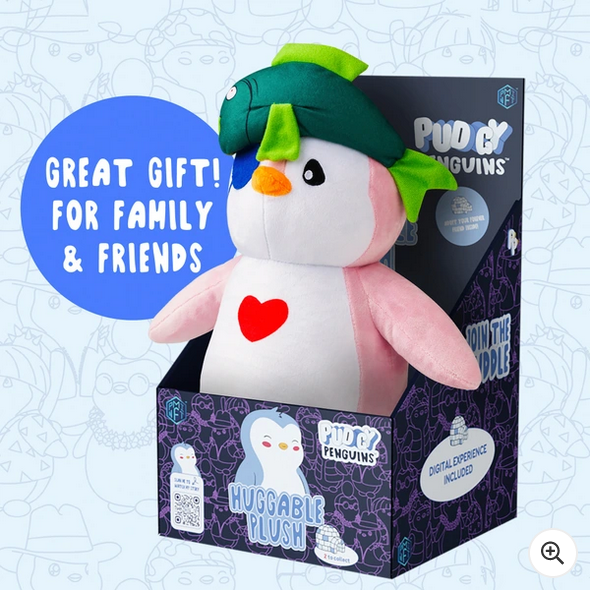 Pudgy Penguin Plush 30cm – Fish Outfit