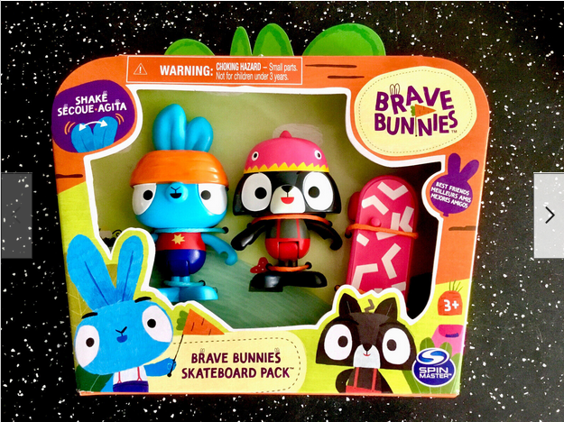 Brave Bunnies 2 Figures With Skateboard Pack Action Figure