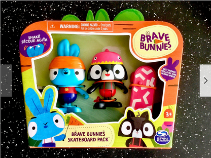 Brave Bunnies 2 Figures With Skateboard Pack Action Figure