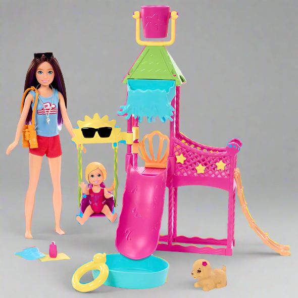 Barbie Skipper First Jobs  Big Babysitting Adventure Water Park Playset