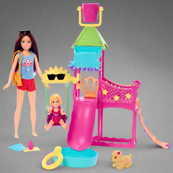 Barbie Skipper First Jobs  Big Babysitting Adventure Water Park Playset