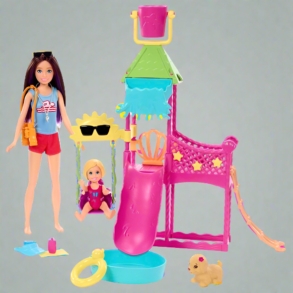 Barbie Skipper First Jobs  Big Babysitting Adventure Water Park Playset