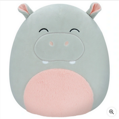 Squishmallows 30 cm Harrison Grey Hippo Soft Plush