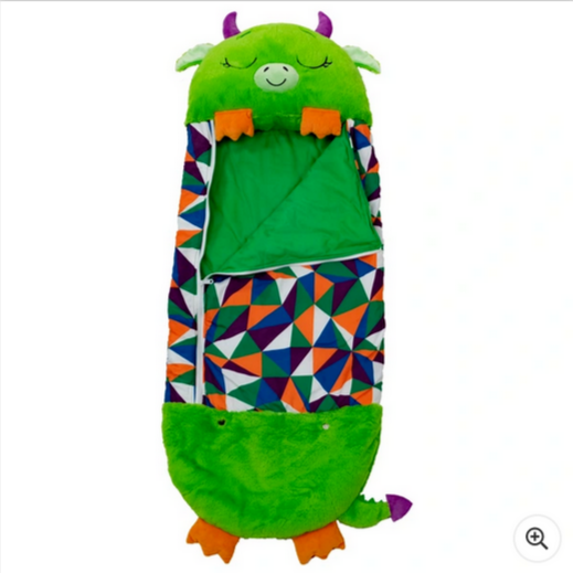 Green Dragon 2-in-1 Large Plush Sleeping Bag