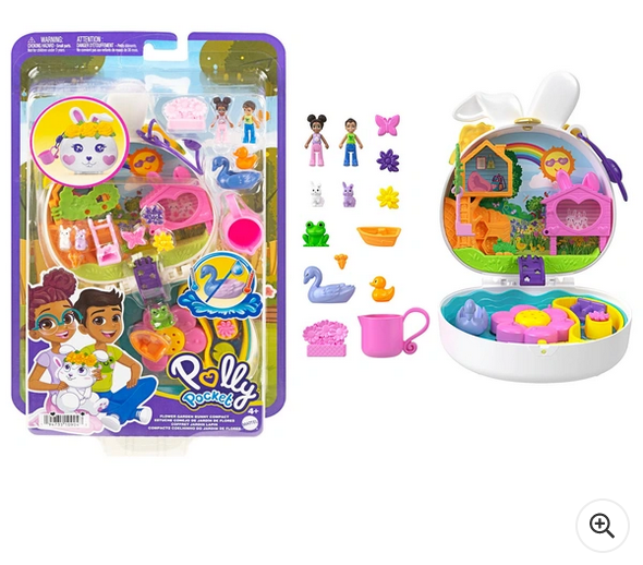 Polly Pocket Compact Flower Garden Bunny