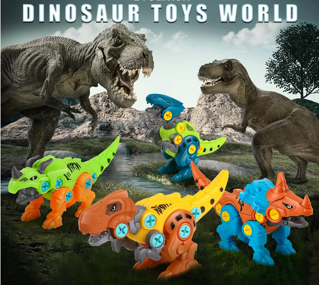 DIY Dino Disassembly: Fun & Educational Dinosaur Toy Exploration with Electric Drill and Storage Box