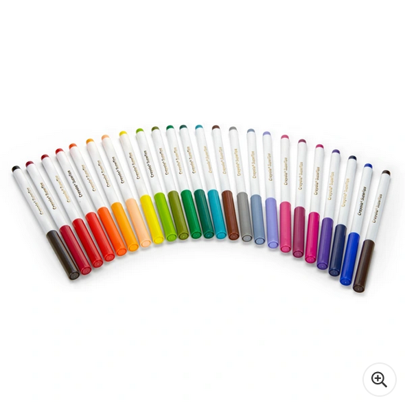 CRAYOLA SuperTips Washable Markers - Assorted Colours (Pack of 24)